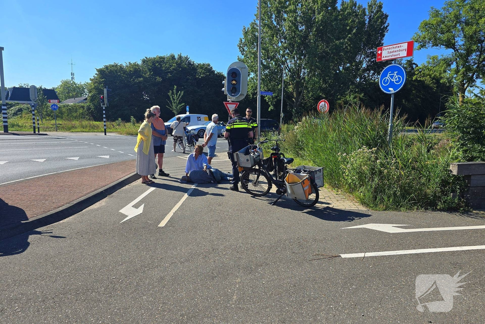 Fietser naar ziekenhuis na ongeval