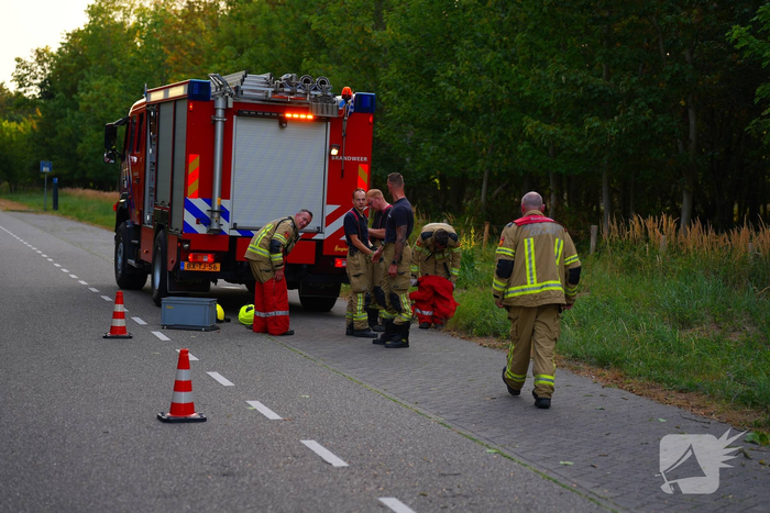 Brandweer maakt omgevallen boom klein