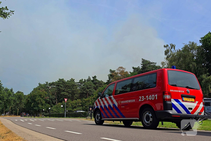 Flinke rookwolken bij grote bosbrand
