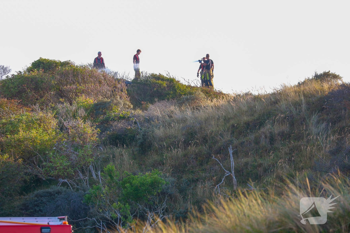 Grote inzet van hulpdiensten bij duinbrand nabij camping