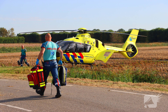 Traumahelikopter ingezet na fietsongeval