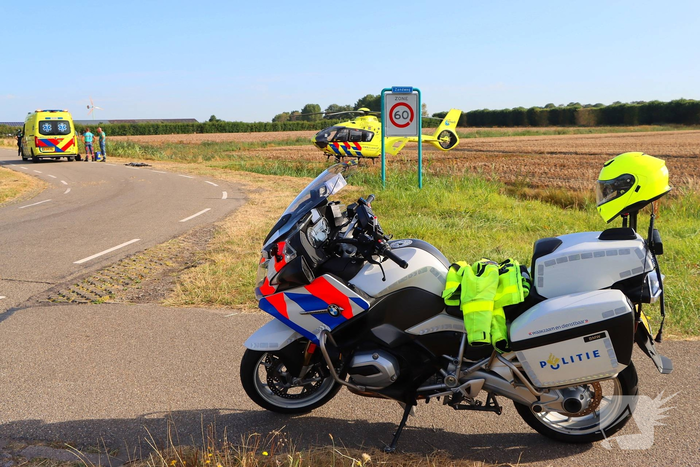 Traumahelikopter ingezet na fietsongeval