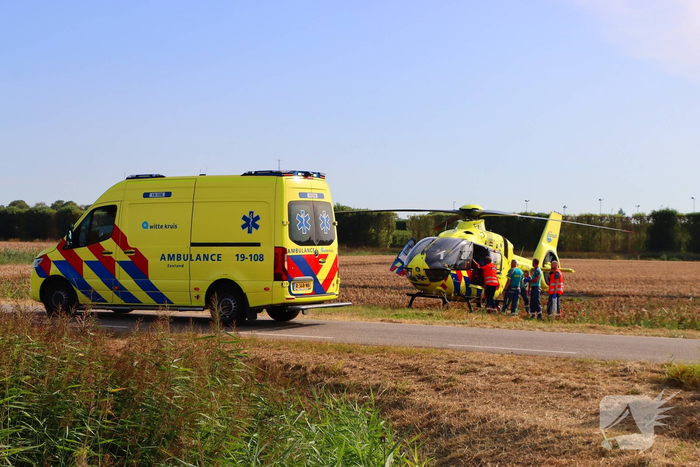 Traumahelikopter ingezet na fietsongeval
