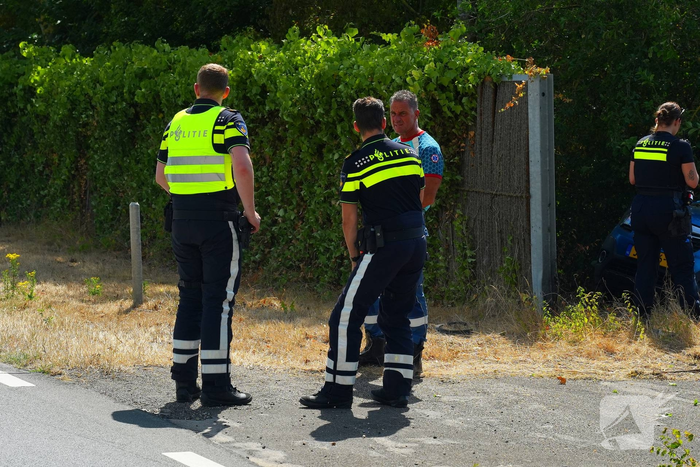 Motor en auto betrokken bij ongeval