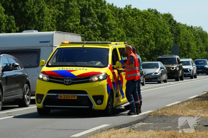 Motor en auto betrokken bij ongeval