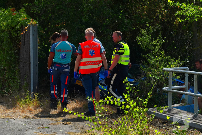 Motor en auto betrokken bij ongeval