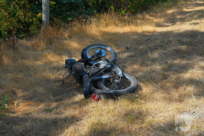 Motor en auto betrokken bij ongeval