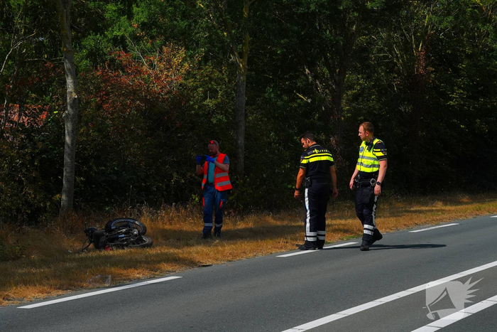 Motor en auto betrokken bij ongeval