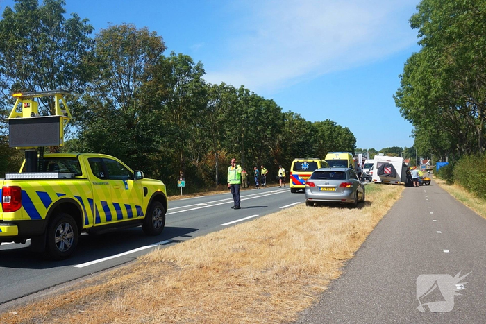 Motor en auto betrokken bij ongeval