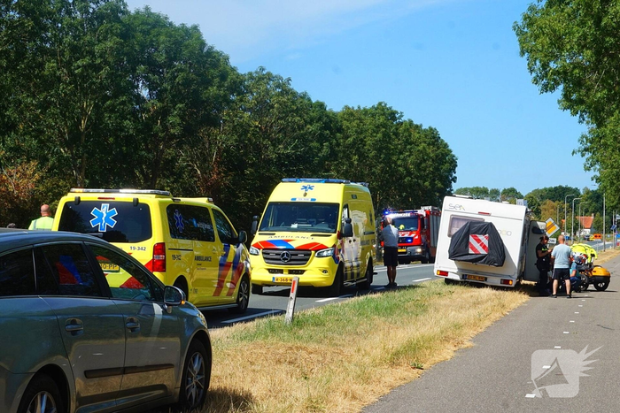 Motor en auto betrokken bij ongeval
