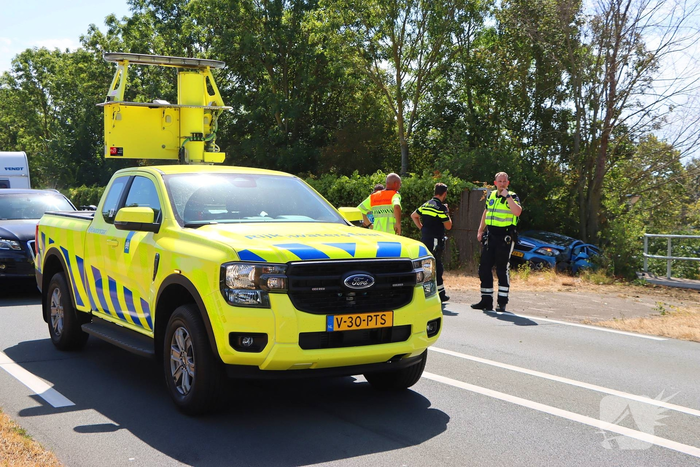 Motor en auto betrokken bij ongeval