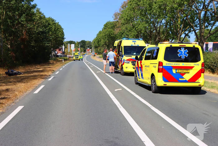 Motor en auto betrokken bij ongeval