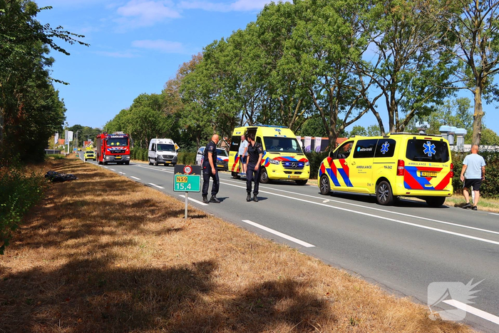 Motor en auto betrokken bij ongeval