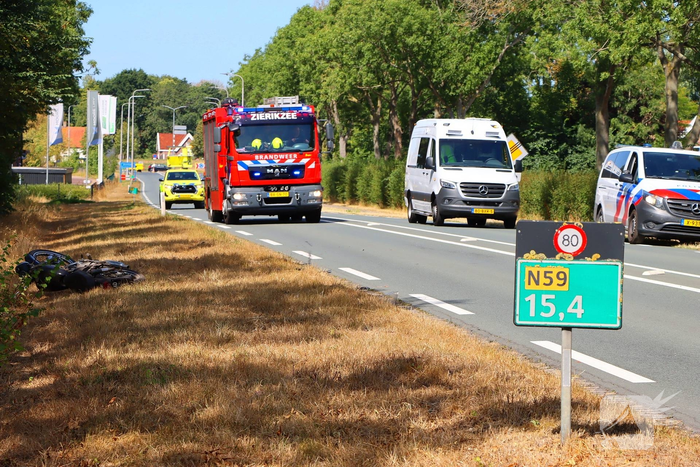Motor en auto betrokken bij ongeval