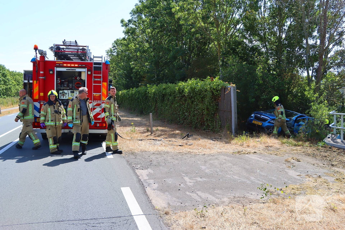 Motor en auto betrokken bij ongeval