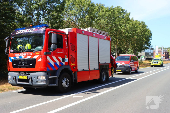 Motor en auto betrokken bij ongeval