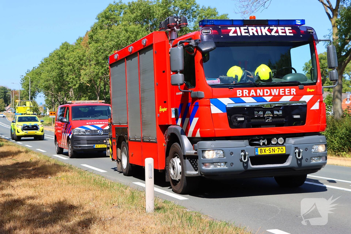 Motor en auto betrokken bij ongeval