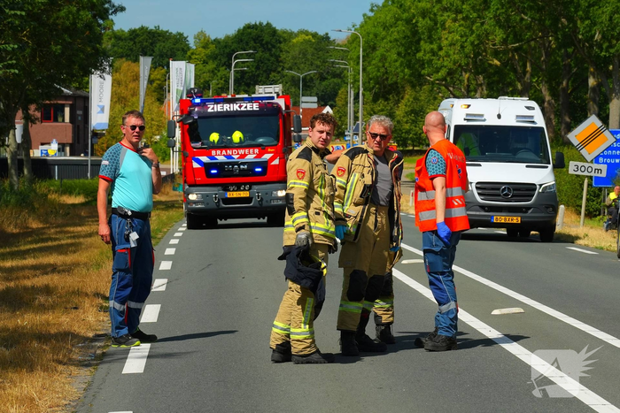 Motor en auto betrokken bij ongeval