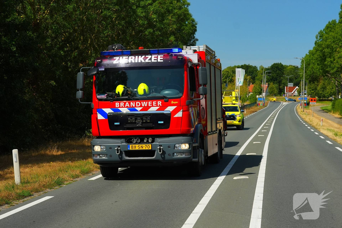 Motor en auto betrokken bij ongeval