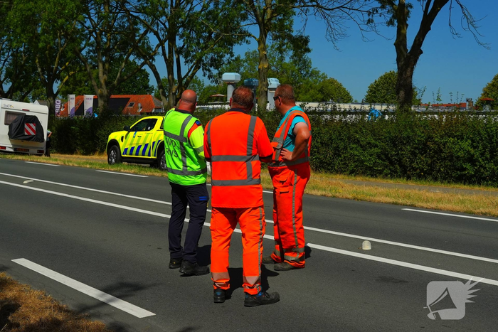 Motor en auto betrokken bij ongeval