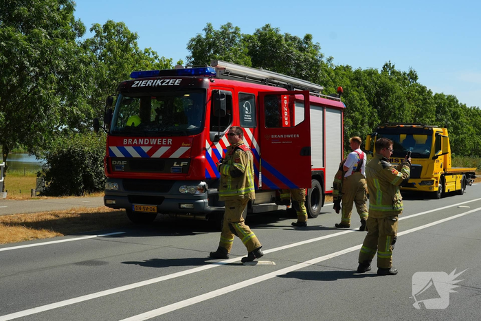 Motor en auto betrokken bij ongeval