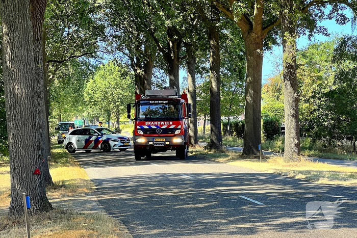 Brand in landbouwvoertuig zorgt voor wegafsluiting