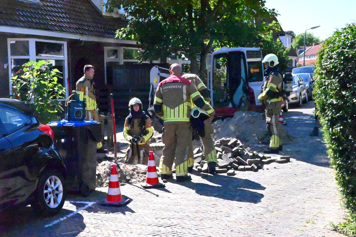 Gasleiding geraakt tijdens graafwerkzaamheden