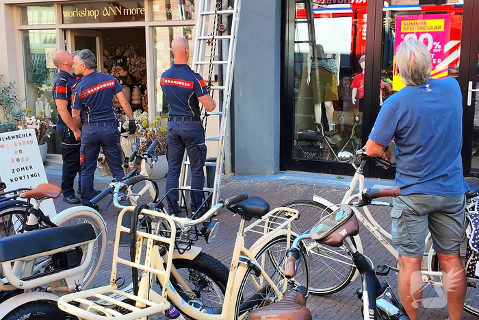Brandweer redt duif uit dakgoot