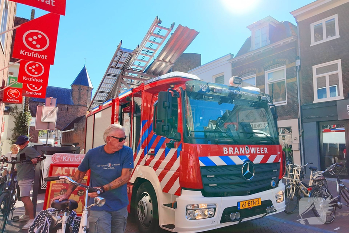 Brandweer redt duif uit dakgoot