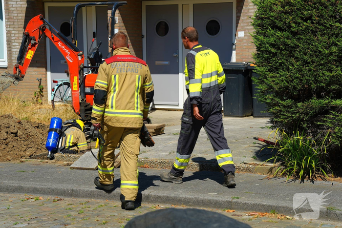 Gaslekkage tijdens rioolwerkzaamheden