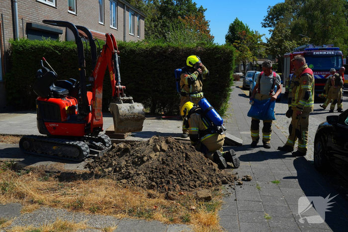 Gaslekkage tijdens rioolwerkzaamheden