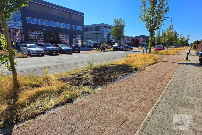 Bermbrand geblust door bedrijfsmedewerkers