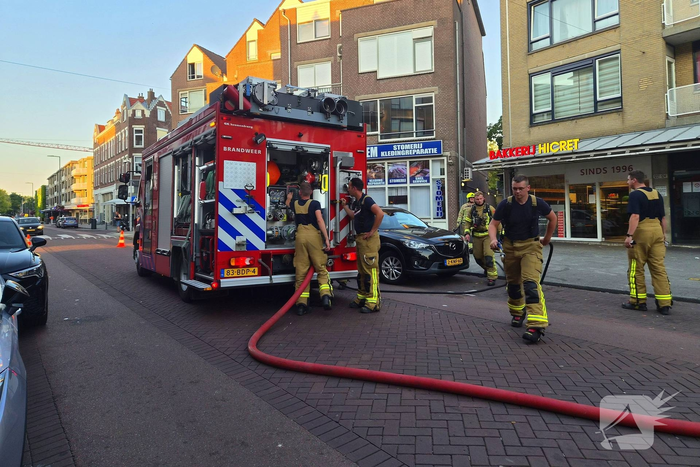 Bankstel en bosschages in brand