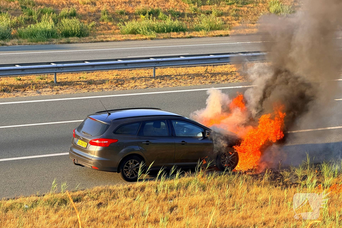Auto in brand tijdens rit