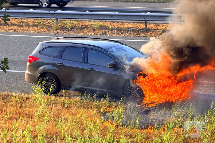 Auto in brand tijdens rit