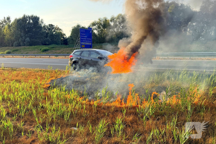 Auto in brand tijdens rit