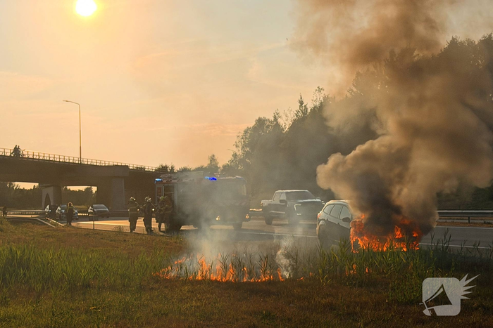 Auto in brand tijdens rit