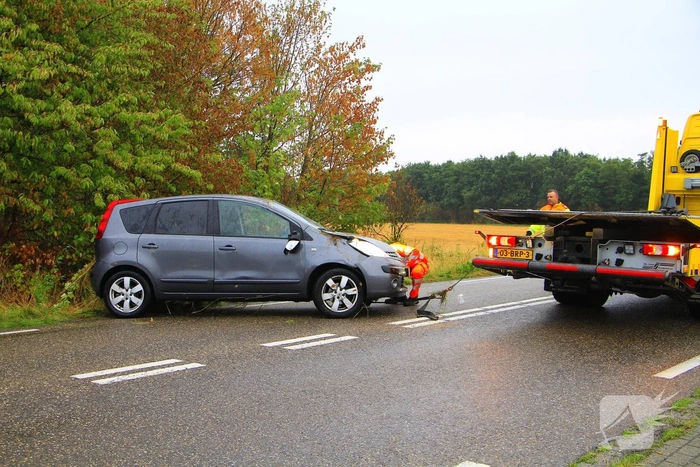 Auto vliegt uit de bocht en belandt in greppel