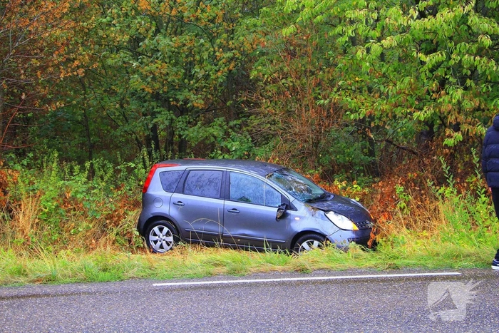 Auto vliegt uit de bocht en belandt in greppel