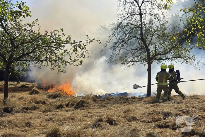 Brand in gemaaid veld veroorzaakt inzet brandweer