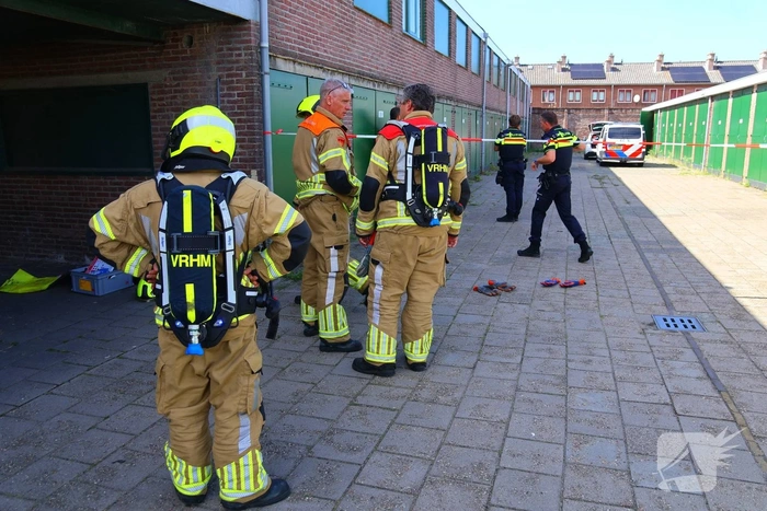 Hulpdiensten ingezet bij garagebox na mislukte experiment met vreemde stoffen