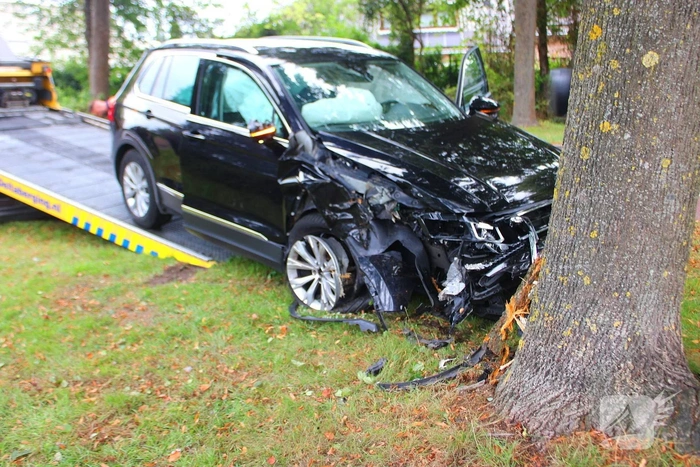 Auto tegen boom
