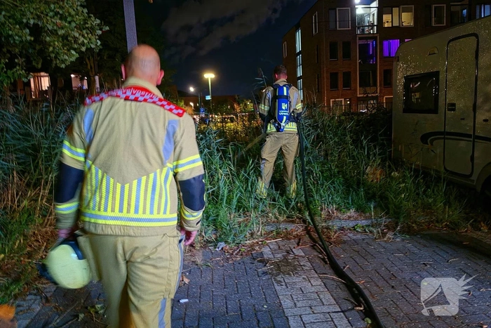 Brand in berm geblust door bewoners