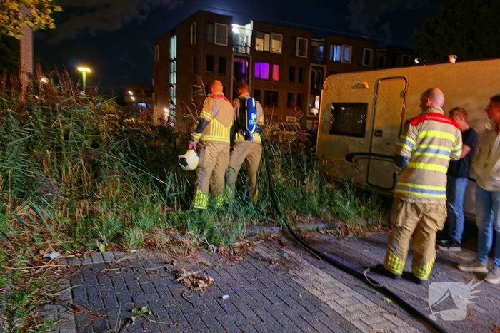 Brand in berm geblust door bewoners