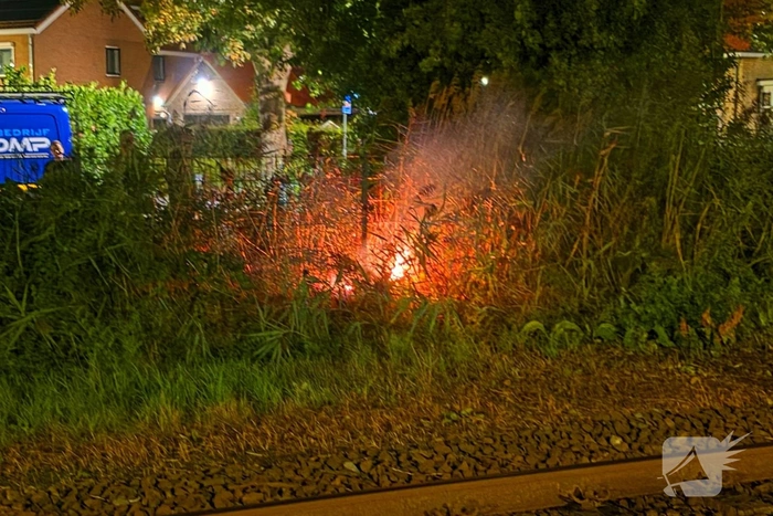 Brand in berm geblust door bewoners