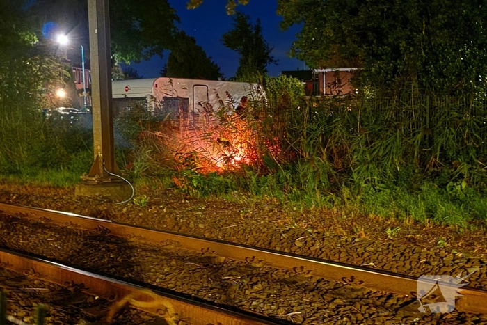 Brand in berm geblust door bewoners