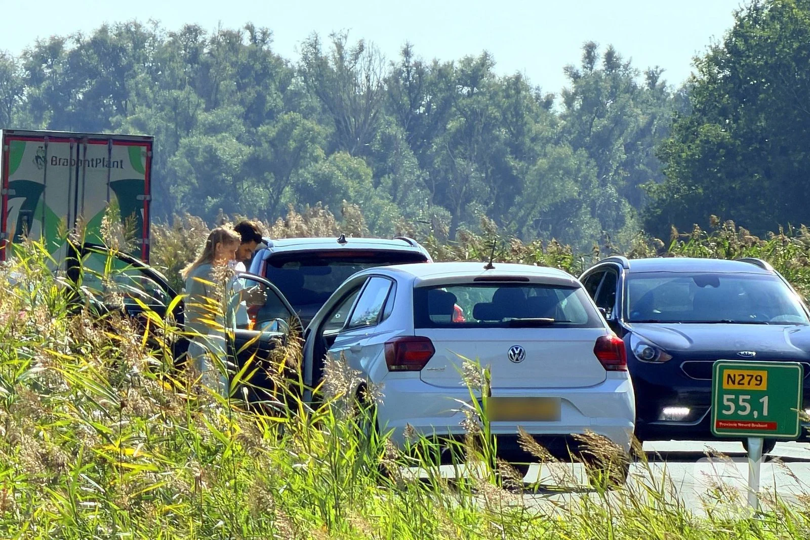 Kopstaartbotsing zonder gewonden op drukke weg