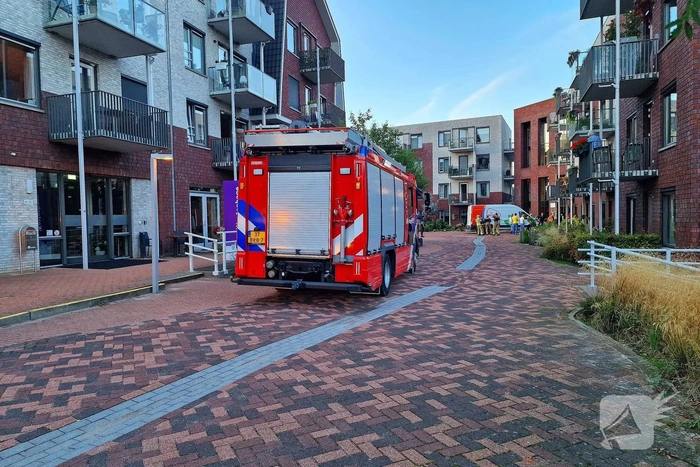 Bezorgbus botst tegen gevel woning