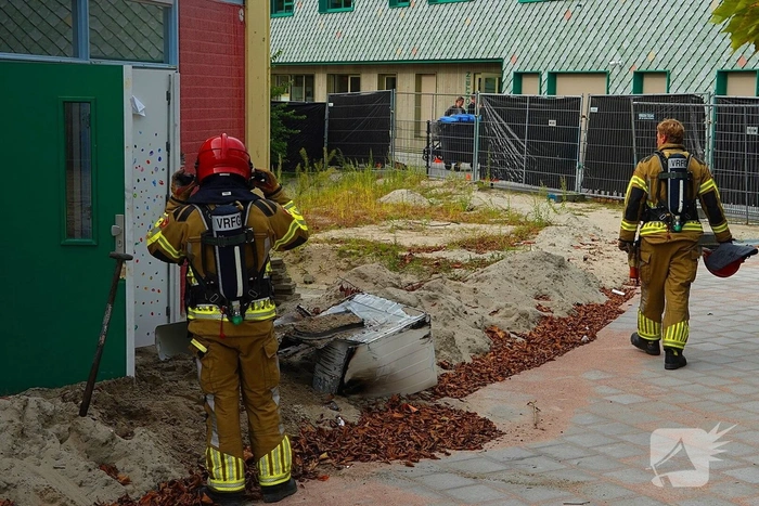 Brand in leegstaande school door wasmachine
