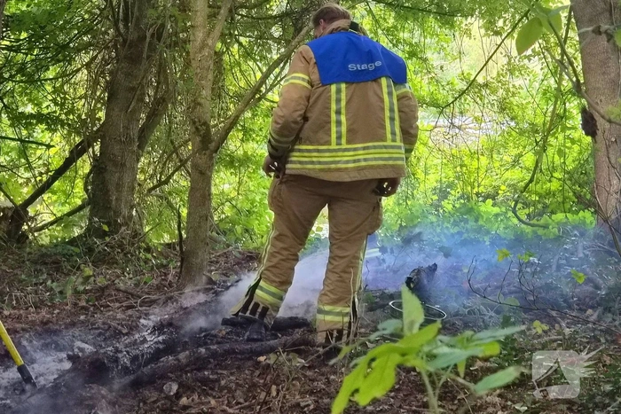 Brand in boomstronken in natuurgebied